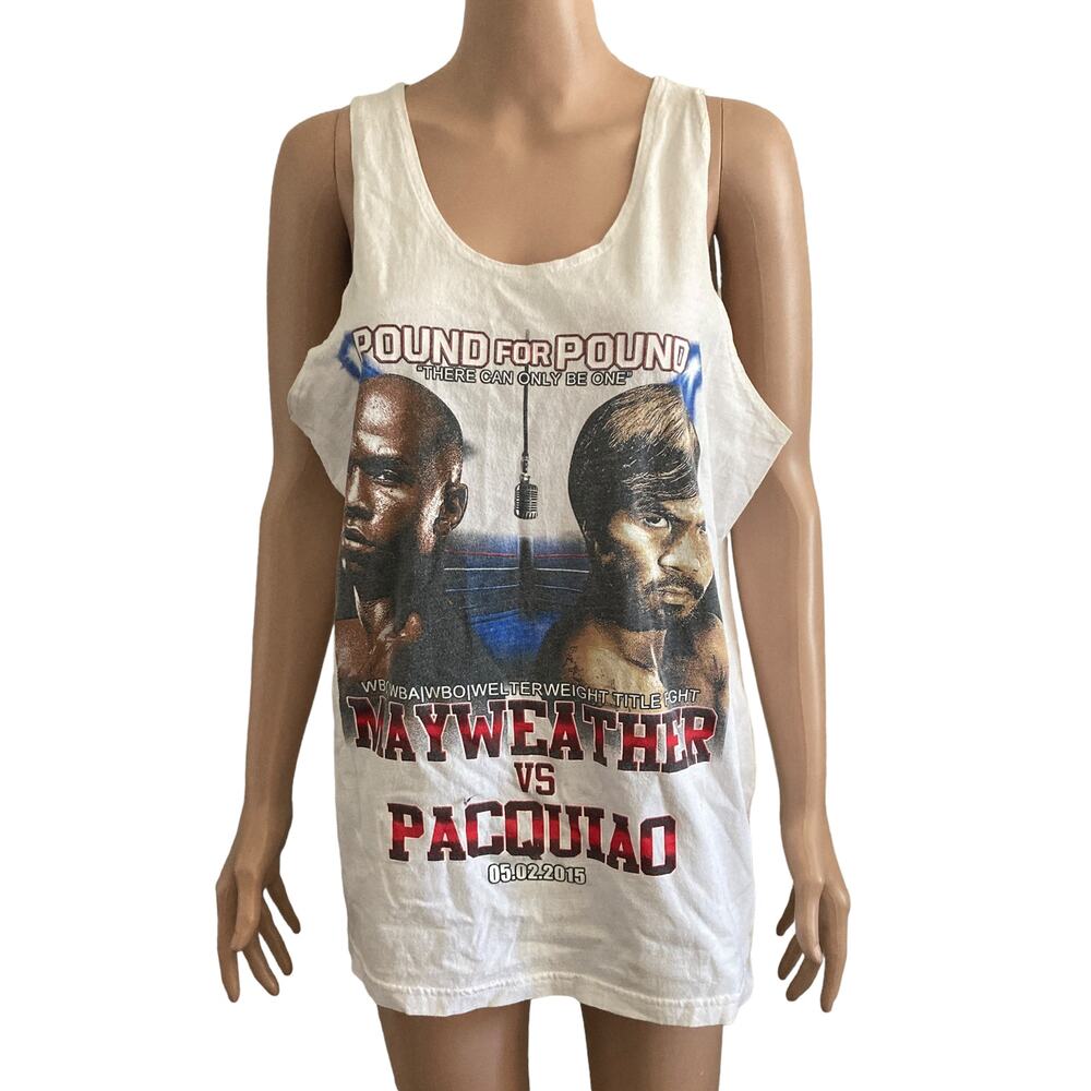 Mayweather vs Pacquiao Tank Top Mens Large Welterweight Title Fight 2015 Boxing